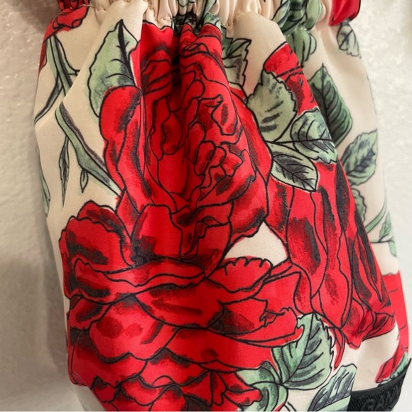 GANNI Recycled Tec Seasonal Drawstring Clinch Bucket Bag Rose Brazil Print - Picture 6 of 11